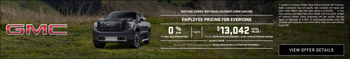 0% APR for well-qualified buyers.1

That is a $13,042 Total Value.2

Example offer:
$84,910 MSRP
...