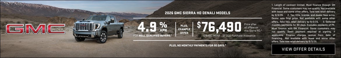 4.9% APR for well-qualified buyers.1

Plus,

Example offer:
$78,490 MSRP
$2,000 Purchase Allowanc...