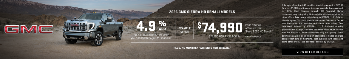 4.9% APR for well-qualified buyers when you finance through GM Financial.1

Plus,

Example offer:...